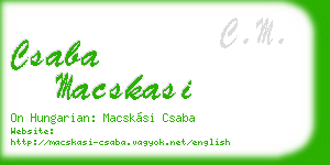 csaba macskasi business card