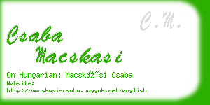 csaba macskasi business card
